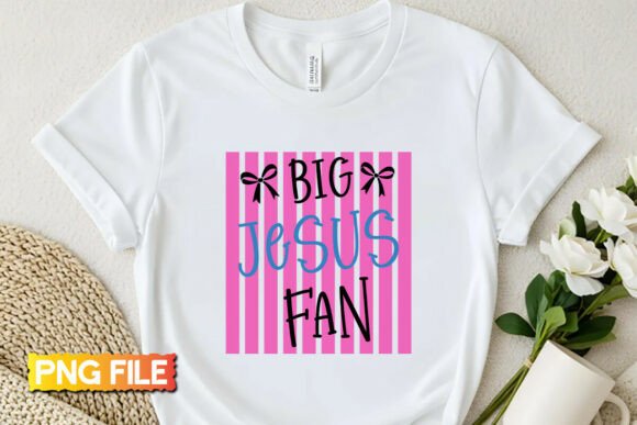 Big Jesus Fan PNG: A Fresh Take on Preppy Christian T-Shirt Designs