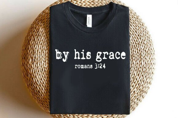 By His Grace Romans 3:24 Embroidery Design