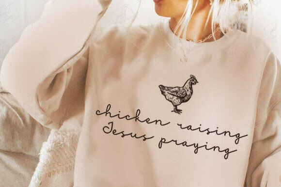 Chicken Raising Jesus Praying Png: A Unique Embroidery Design