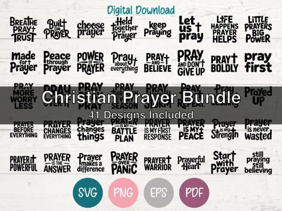 Christian Prayer SVG Bundle for Graphics and T-Shirt Designs