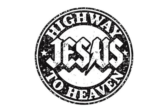 Highway Jesus to Heaven Grunge Badge: A Versatile T-Shirt Design for Blog Graphics