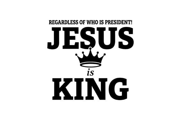 Jesus is King Crown Bold Christian Faith T-Shirt Graphics